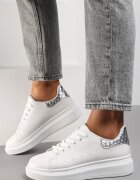 vices Adidași Alb-Argintii pe platformă joasă în stil clasic Lucid Dream