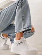 vices Adidași Alb-Argintiu pe Platformă Decorate cu Inscripție în Relief Berolla