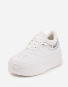 vices Adidași Alb-Argintiu pe Platformă Decorate cu Inscripție în Relief Berolla