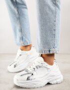 vices Adidași Alb-Argintiu pe Platformă Decorate cu relief Natiselle