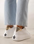 vices Adidași Alb-Aurii Decorati cu stea și inserție strălucitoare Oranatta