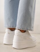 vices Adidași Alb-Auriu pe platformă decorați cu aplicații metalice Nelanil