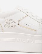 vices Adidași Alb-Auriu pe platformă decorați cu aplicații metalice Nelanil