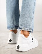 vices Adidași Alb-Negru pe Platformă cu Stea Fenarra