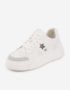 vices Adidași Alb-Negru pe Platformă cu Stea Fenarra