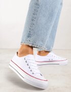 vices Adidași Alb-Roșu pe Platformă cu Guler Jos Tiloria