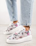 vices Adidași Alb-Roz cu Platformă cu Fața Ajurată Lumerise