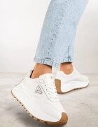 vices Adidași Albi cu Platformă Decorate cu Aplicație Metalică Nelviera