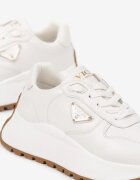 vices Adidași Albi cu Platformă Decorate cu Aplicație Metalică Nelviera