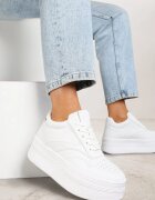 vices Adidași Albi Cu șireturi Cu platformă Cu benzi metalice Neliawen