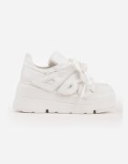 vices Adidași Albi cu Talpă Plată cu Aplicație Geometrică Nelenith