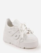 vices Adidași Albi cu Talpă Plată cu Aplicație Geometrică Nelenith