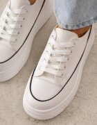 vices Adidași Albi pe Platformă cu Curea Decorativă în Jurul Tălpii Rionira