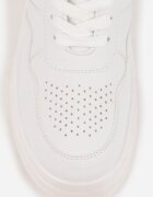 vices Adidași Albi pe platformă cu inscripție în relief cu șireturi Eanneth
