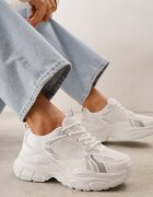 vices Adidași Albi pe Platformă Geometrică cu Perforații Elinata