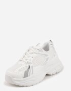 vices Adidași Albi pe Platformă Geometrică cu Perforații Elinata
