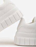 vices Adidași Albi pe Platformă Stil Chunky cu Perforații Hypsyllis