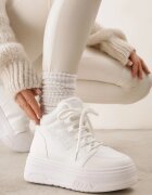 vices Adidași Albi pe talpă groasă foarte căptușiți cu blană Leavinael