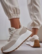 vices Adidași Bej cu șireturi cu platformă cu curele decorative Seliniel