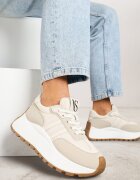 vices Adidași Bej cu șireturi cu platformă cu curele decorative Seliniel