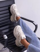 vices Adidași bej cu talpă groasă și neregulată cu inserții reflectorizante Ollavia