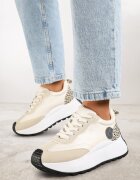 vices Adidași bej pe platformă decorați cu aplicație și imprimeu leopard Selothiel