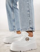 vices Adidași Chunky Albi cu Platformă cu Detaliu Rotund Sedvira