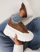 vices Adidași Chunky Maro-Alb pe Platformă cu Detaliu Rotund Sedvira