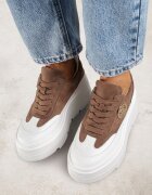 vices Adidași Chunky Maro-Alb pe Platformă cu Detaliu Rotund Sedvira