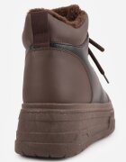 vices Adidași Cizme de zăpadă Negru-Maro pe Platformă În relief cu Inscripția Olinnea