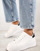 vices Adidași de bază Alb-Negru cu platformă Tiaeliana