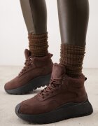 vices Adidași de iarnă Maro cu Platformă decorați cu Text și Blană Lanite