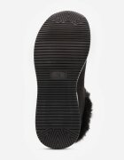 vices Adidași Negre cu Talpă Plată cu Inscripție și Blană Taricea