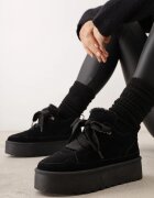 vices Adidași Negre Stilizate ca Ghete de zăpadă pe Platformă Cu detalii de blană Naleris