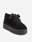 vices Adidași Negre Stilizate ca Ghete de zăpadă pe Platformă Cu detalii de blană Naleris