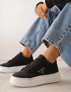 vices Adidași Negri Chunky pe Platformă cu Ornament în formă de Stea Anatale