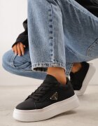vices Adidași Negri Chunky pe Platformă cu Ornament în formă de Stea Anatale