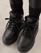 vices Adidași Negri cu Talpă Groasă Puternic Căptușiți cu Blană Leavinael
