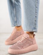 vices Adidași roz cu platformă cu partea superioară ajurată Lumerise