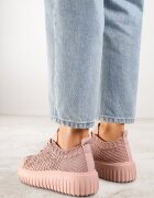 vices Adidași roz cu platformă cu partea superioară ajurată Lumerise