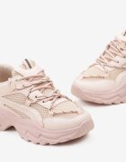 vices Adidași Roz pe Talpă Masivă cu Inserții din Plasă și Șireturi Decorative Ollavia