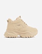 vices Adidași Streetwear Bej închis Chunky în Stil de Bocanci cu Platformă Leate