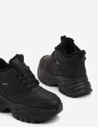 vices Adidași Streetwear Negri Chunky stil Bocanci cu platformă Leate