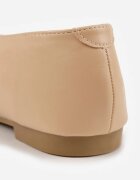 vices Balerini Bej închis cu Brant din Piele Naturală în Stil Clasic Nalivee