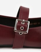 vices Balerini Bordeaux pe talpă plată Mary Jane decorate cu baretă cu cataramă Fareloma