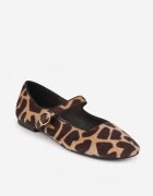 vices Balerini cu imprimeu de leopard cu branț din piele naturală și cu baretă Nalisare