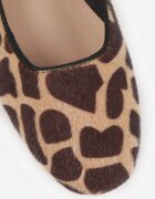 vices Balerini cu imprimeu de leopard cu branț din piele naturală și cu baretă Nalisare