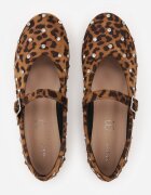 vices Balerini Leopard în stil Mary Jane cu ținte și cu branț din piele Riladora