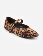 vices Balerini Maro cu talpă plată stil Mary Jane Decorați cu imprimeu leopard și vârf pătrat Treloma