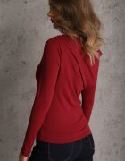 vices Bluză bordo Longsleeve cu Decolteu Asimetric Fertie